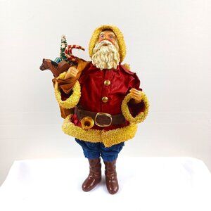 10" Vintage Kurt S. Adler Paper Mache Santa Figurine With Sack Of Toys